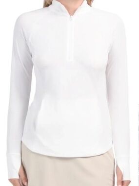 Tommy Bahama Racquet and Paddle performance 1/4 zip white top. Like new. S